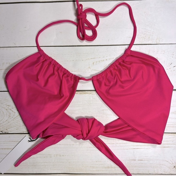 Monica Hansen | Money Maker Halter Bikini Top In Azalea Pink | M - Picture 12 of 15